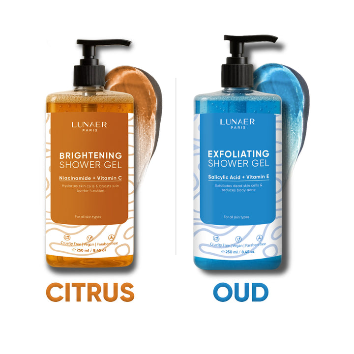 Exfoliating and Brightening Shower gels (Pack of 2) BYOB
